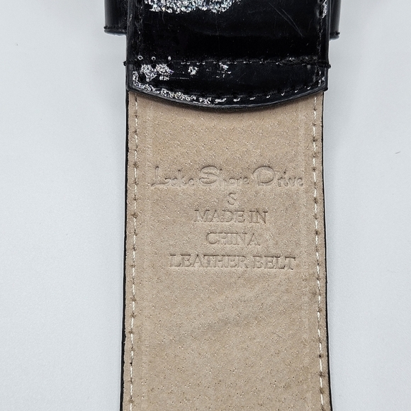 VINTAGE Lake Short Drive Patchwork Animal Print Genuine Leather Belt Small S - Picture 5 of 7